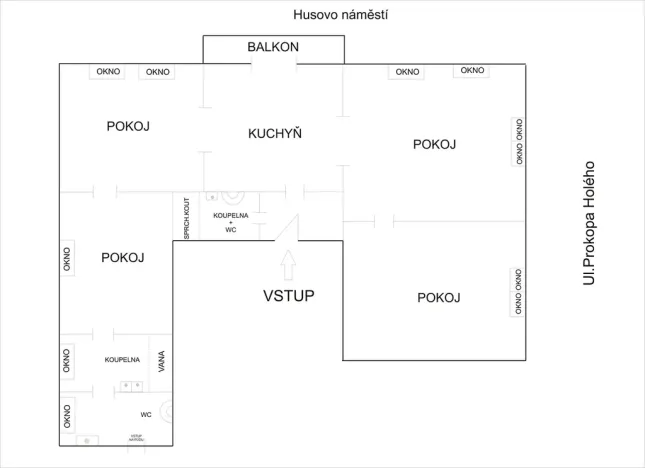 Prodej bytu 4+1, Děčín, Husovo nám., 156 m2