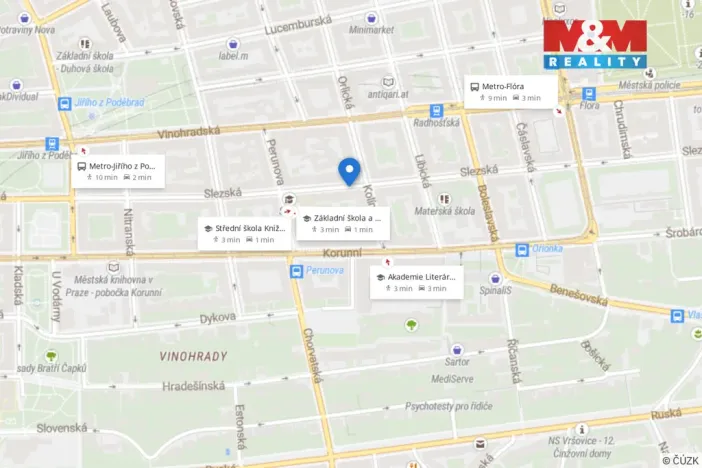 Pronájem bytu 2+kk, Praha - Vinohrady, Slezská, 42 m2