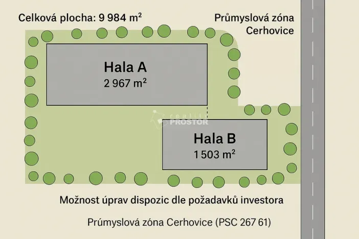 Prodej komerčního pozemku, Cerhovice, Plzeňská, 9984 m2