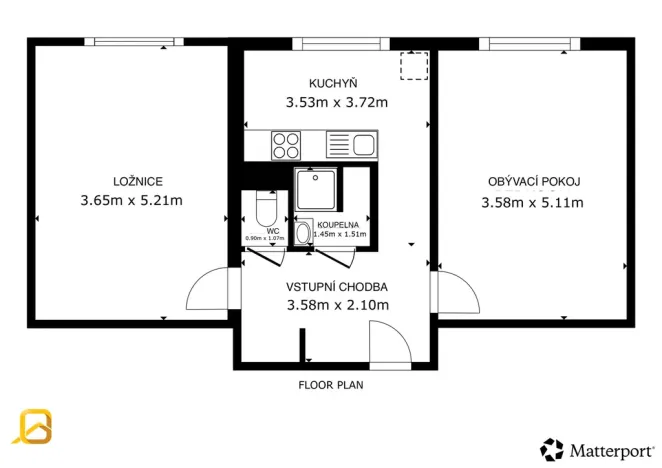 Pronájem bytu 2+1, Zlín - Malenovice, Milíčova, 58 m2