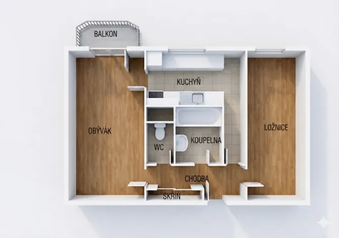 Prodej bytu 2+1, Rožnov pod Radhoštěm, 5. května, 53 m2