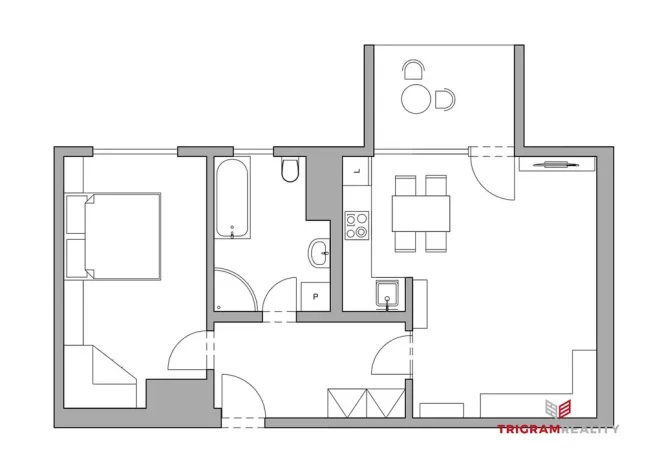 Pronájem bytu 2+kk, Hradec Králové - Třebeš, Labská louka, 53 m2