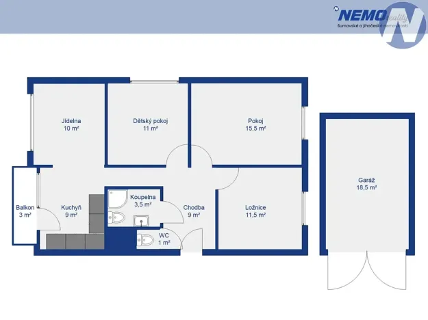 Prodej bytu 4+1, Prachatice, Borová, 71 m2