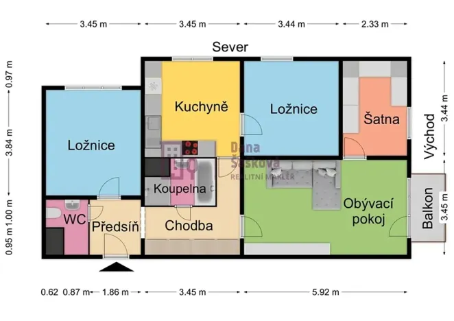 Pronájem bytu 4+1, Jindřichův Hradec, Kosmonautů, 87 m2