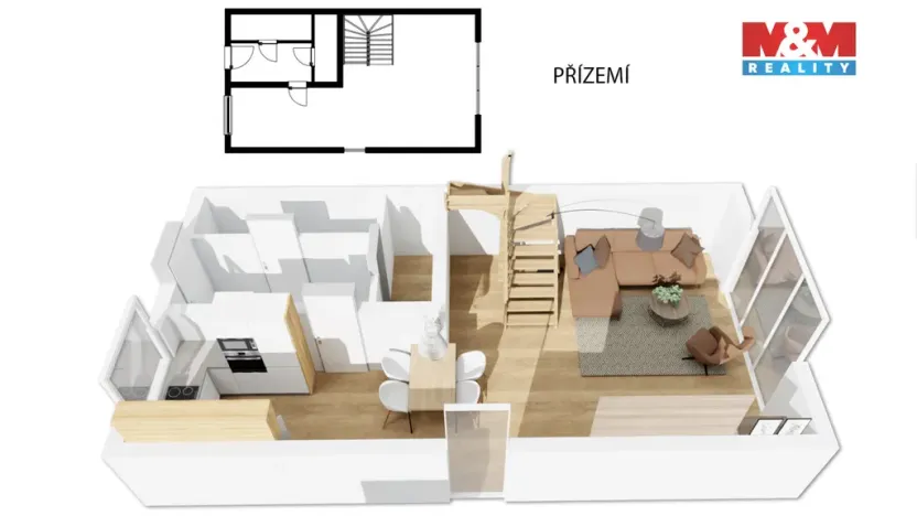 Prodej rodinného domu, Nučice, Na Čtyřku, 100 m2