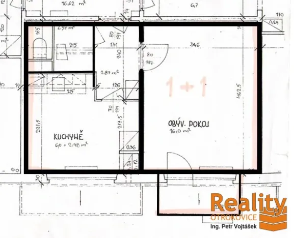 Prodej bytu 1+1, Otrokovice, Obchodní, 32 m2