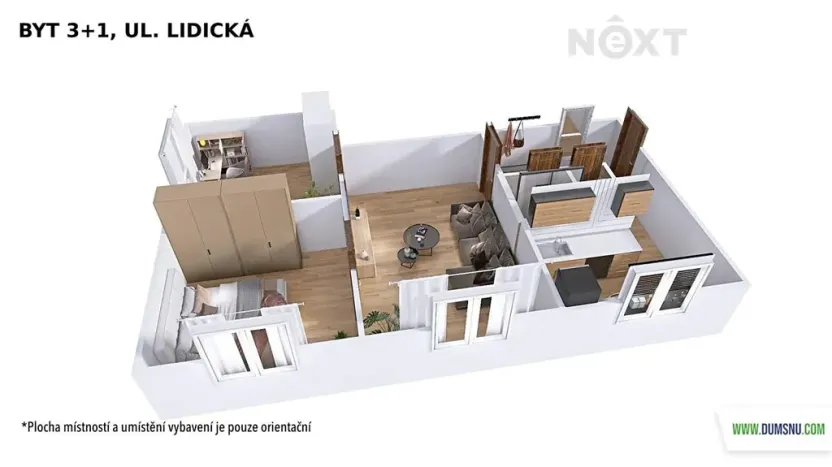 Pronájem bytu 3+1, Šumperk, Lidická, 68 m2