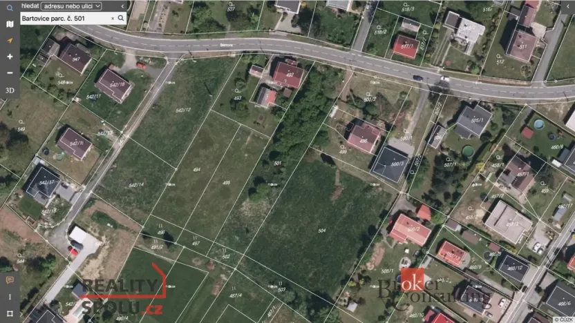 Prodej pozemku pro bydlení, Ostrava - Bartovice, 1900 m2