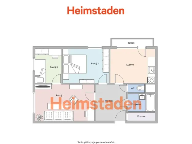Pronájem bytu 3+1, Orlová - Lutyně, Osvobození, 68 m2