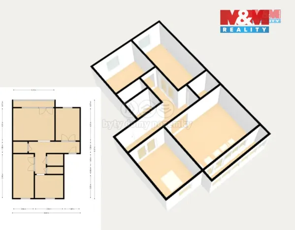 Prodej bytu 3+1, Orlová - Lutyně, Okružní, 80 m2