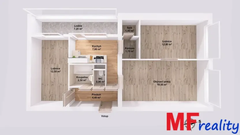 Prodej bytu 3+1, Náchod - Staré Město nad Metují, Pražská, 71 m2