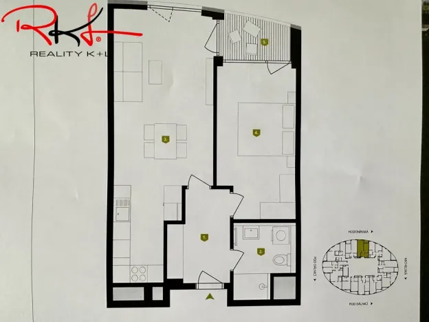 Pronájem bytu 2+kk, Praha, Hodonínská, 55 m2