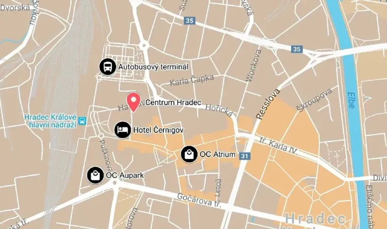 Pronájem obchodního prostoru, Hradec Králové, Kollárova, 3447 m2