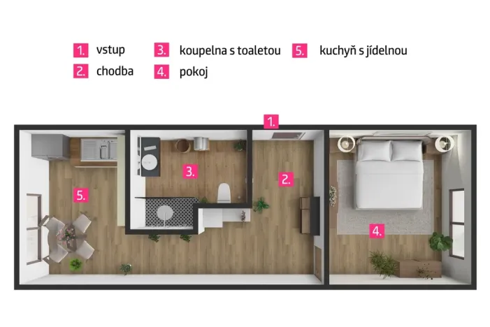 Pronájem bytu 1+1, Třebíč, Maxima Gorkého, 31 m2