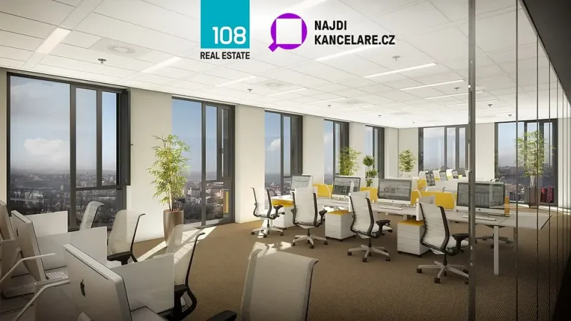 Pronájem kanceláře, Praha - Karlín, Sokolovská, 2147 m2