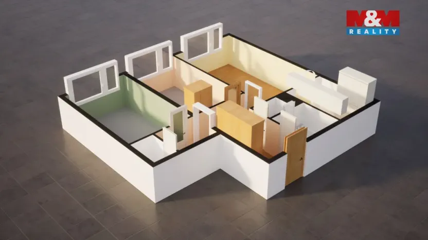 Prodej bytu 3+kk, Praha - Kyje, Travná, 65 m2