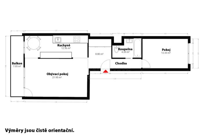 Pronájem bytu 2+1, Praha - Bohnice, Gdaňská, 58 m2