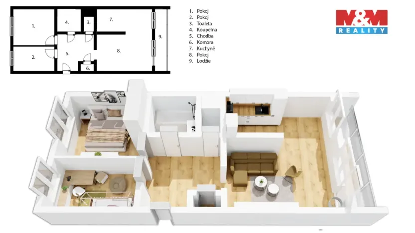 Prodej bytu 3+1, Praha - Bohnice, Dolákova, 74 m2