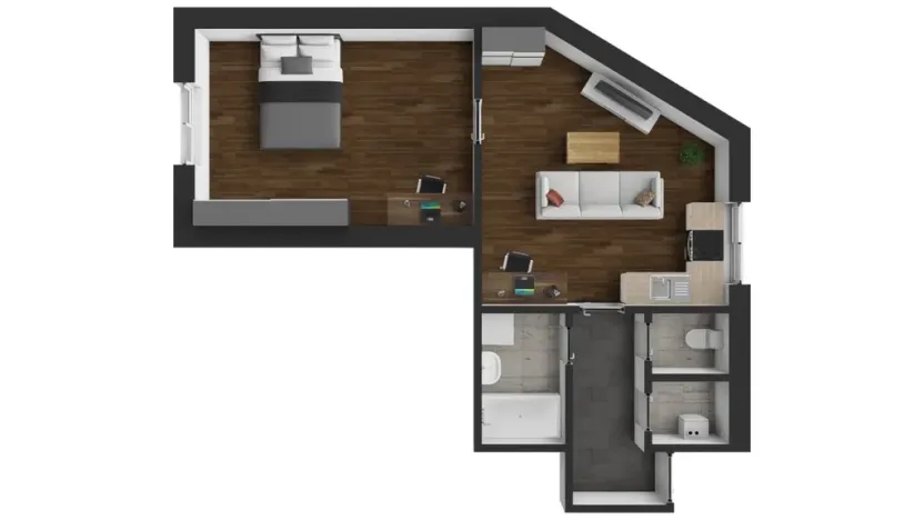 Pronájem bytu 2+kk, Trutnov - Střední Předměstí, Libušinka, 50 m2