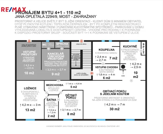 Pronájem bytu 4+1, Most, Jana Opletala, 110 m2
