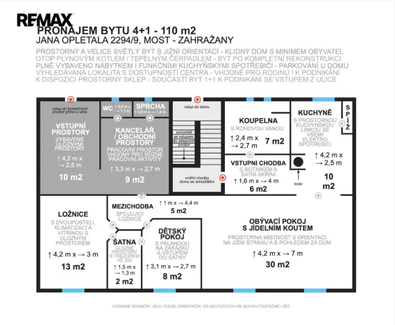 Pronájem bytu 4+1, Most, Jana Opletala, 110 m2