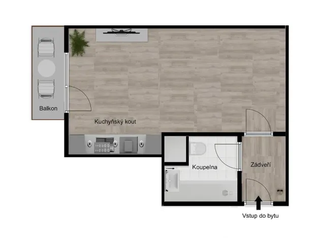 Pronájem bytu 1+kk, Ostrava - Poruba, Podroužkova, 25 m2