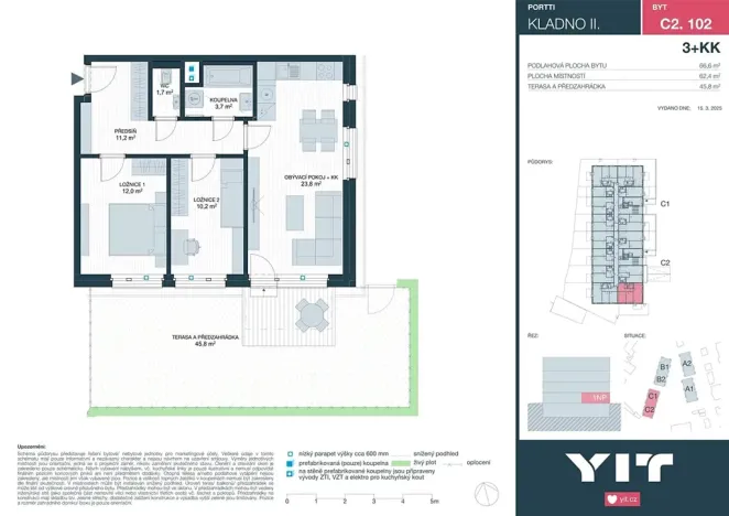 Prodej bytu 3+kk, Kladno, Ke stadionu, 62 m2