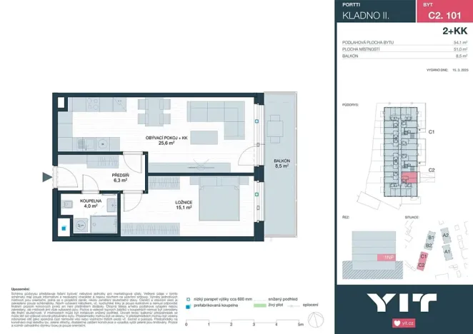 Prodej bytu 2+kk, Kladno, Ke stadionu, 51 m2