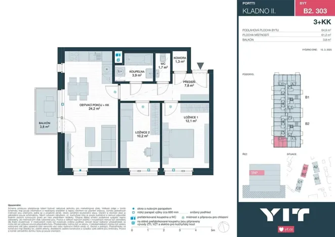 Prodej bytu 3+kk, Kladno, Ke stadionu, 61 m2