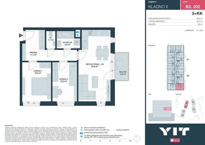 Prodej bytu 3+kk, Kladno, Ke stadionu, 63 m2