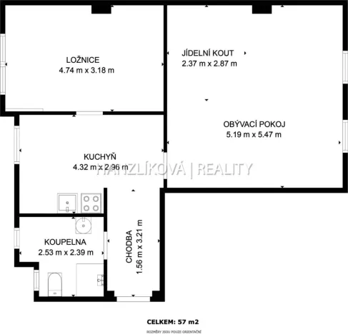 Pronájem bytu 2+1, České Budějovice, Rudolfovská tř., 67 m2
