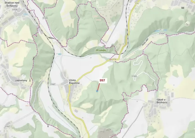 Dražba lesa, Lhota Rapotina, 1938 m2
