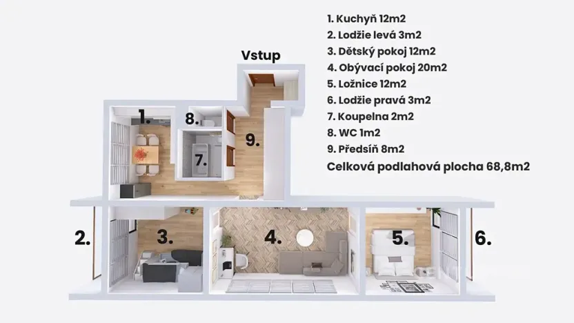 Prodej bytu 3+1, Most, Svážná, 68 m2