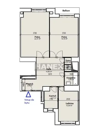 Prodej bytu 3+1, Praha - Vinohrady, Lucemburská, 82 m2