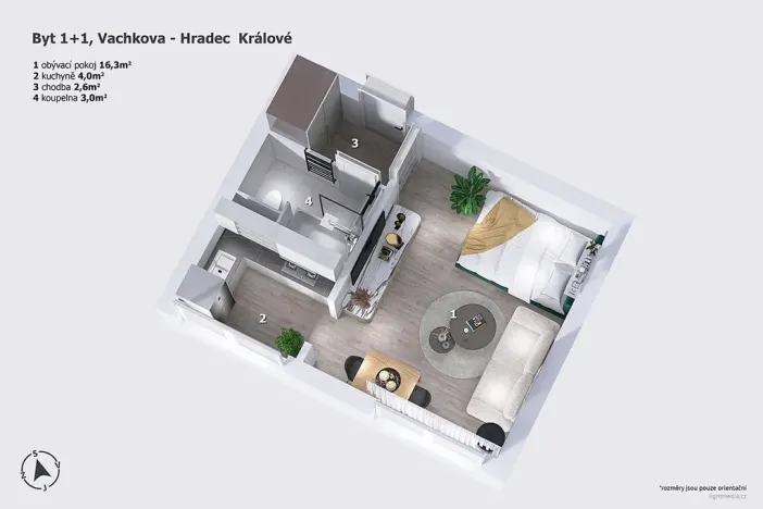 Prodej bytu 1+1, Hradec Králové, Vachkova, 27 m2