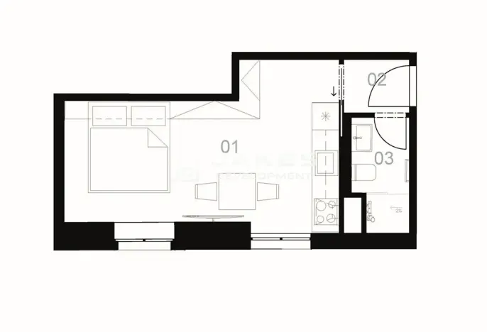 Pronájem bytu 1+kk, Praha - Liboc, Jenečská, 27 m2