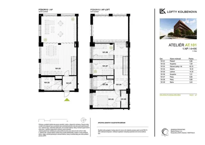 Prodej atypického bytu, Praha - Vysočany, Kolbenova, 144 m2