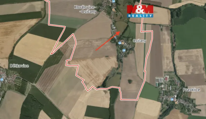 Prodej pole, Koválovice-Osíčany - Osíčany, 1236 m2