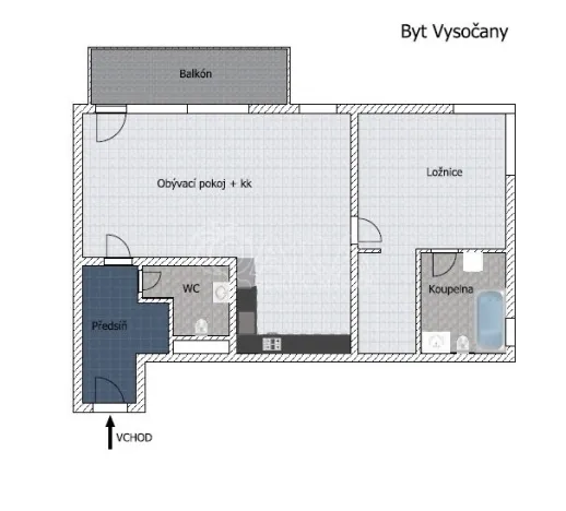 Prodej bytu 2+kk, Praha - Vysočany, Sousedíkova, 60 m2