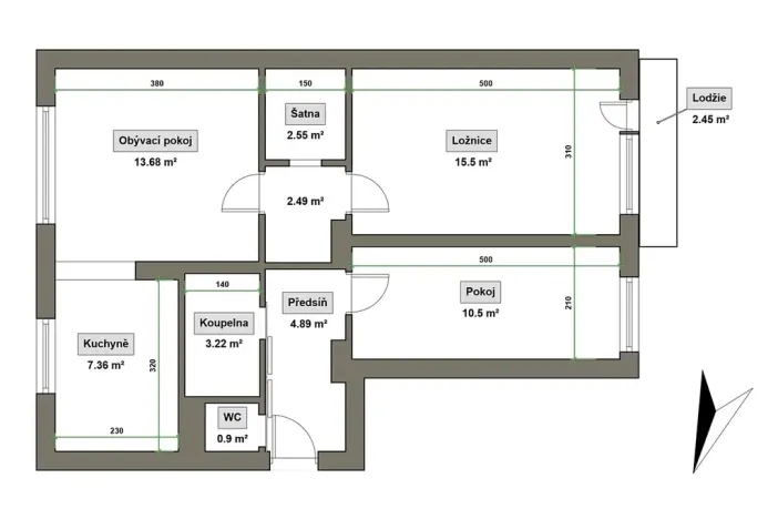 Pronájem bytu 3+kk, Kroměříž, Moravská, 62 m2
