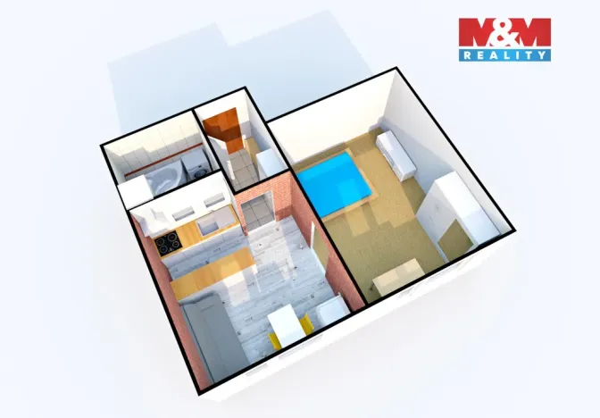 Pronájem bytu 1+1, Děčín - Děčín IX-Bynov, Kyjevská, 34 m2