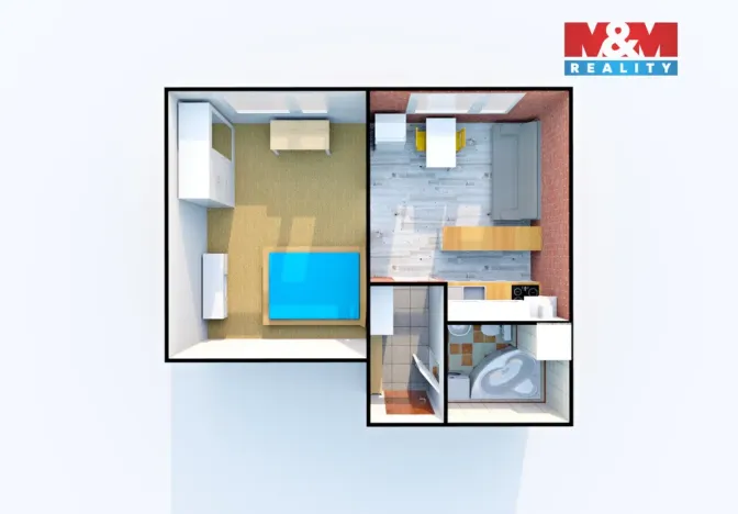 Pronájem bytu 1+1, Děčín - Děčín IX-Bynov, Kyjevská, 34 m2