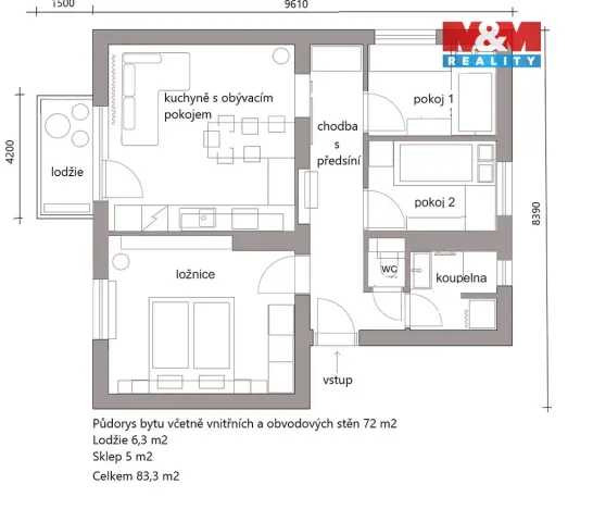 Prodej bytu 4+kk, Kyjov, Lidická, 83 m2