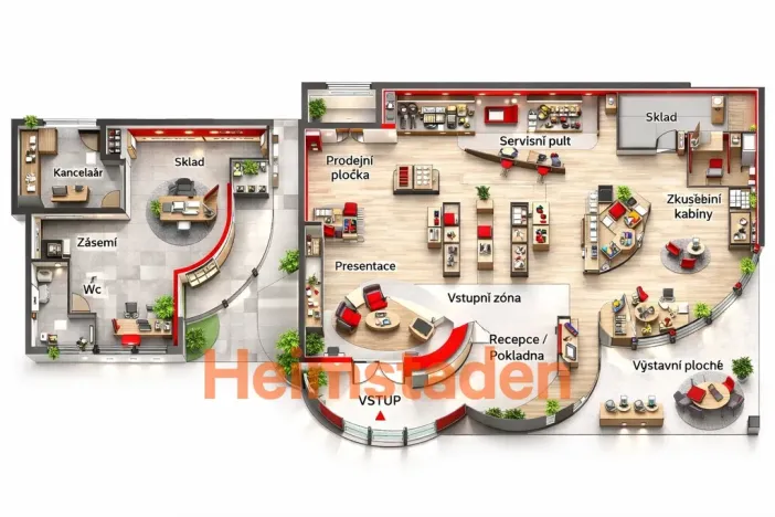 Pronájem kanceláře, Havířov - Město, nám. Republiky, 376 m2