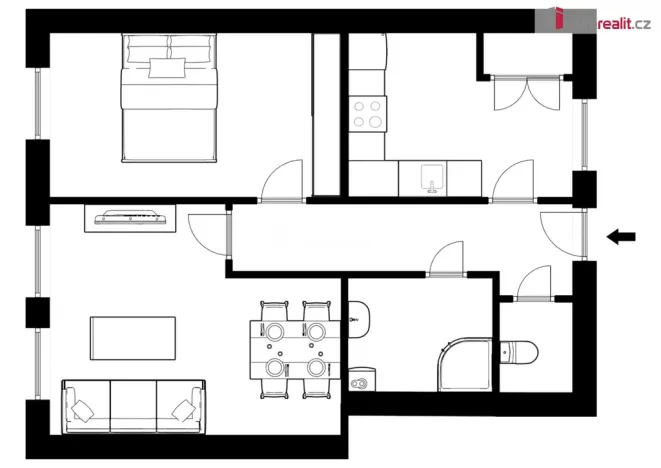 Pronájem bytu 2+1, Litoměřice - Litoměřice-Město, Anenská, 62 m2