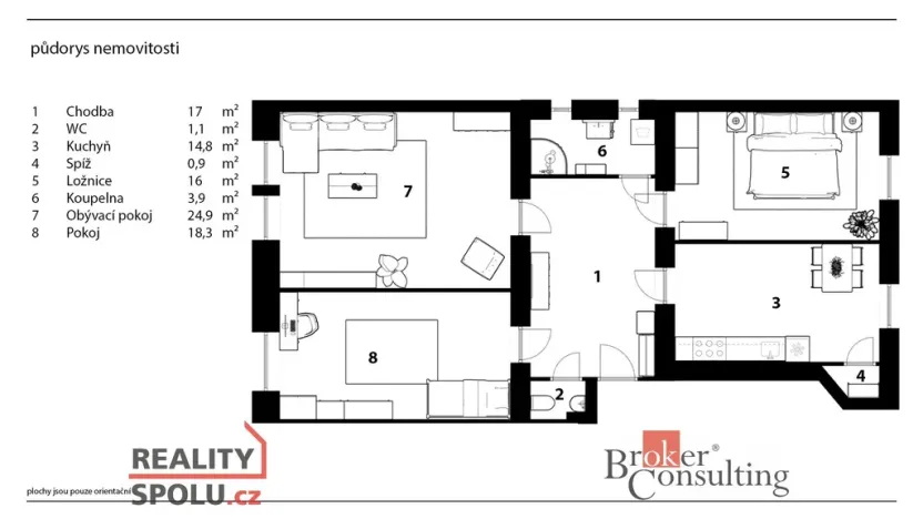 Prodej bytu 2+kk, Praha - Žižkov, Hartigova, 56 m2