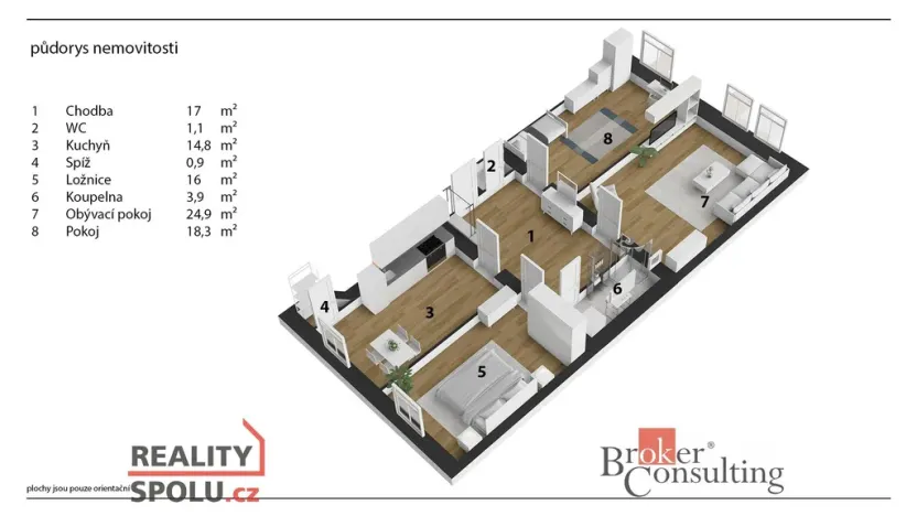 Prodej bytu 2+kk, Praha - Žižkov, Hartigova, 56 m2