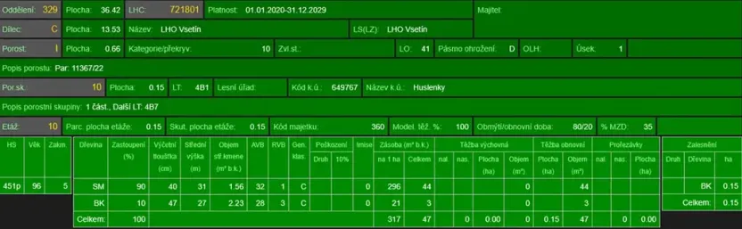 Prodej lesa, Huslenky, 11045 m2
