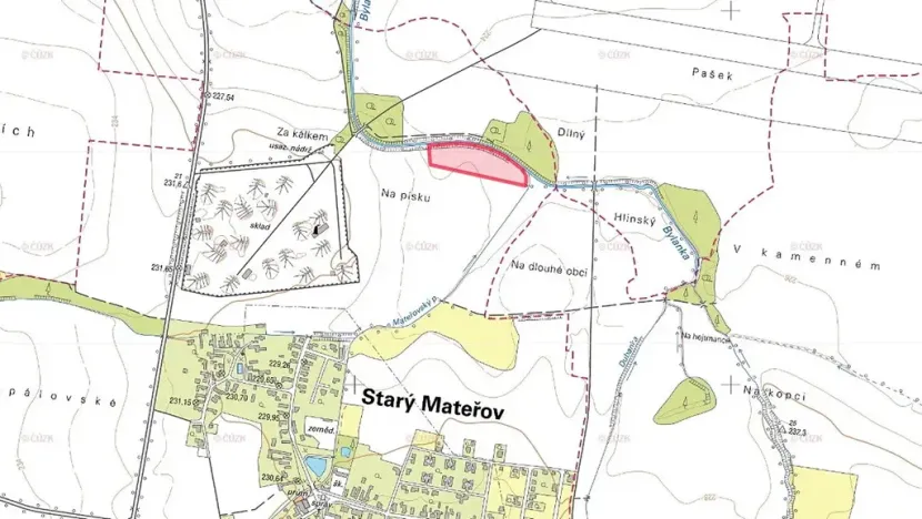 Prodej pole, Starý Mateřov, 17111 m2