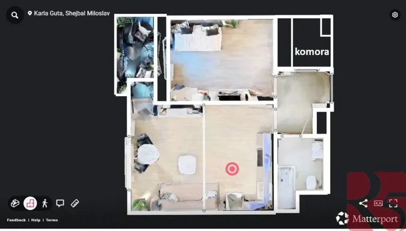 Pronájem bytu 2+kk, Praha - Uhříněves, Karla Guta, 50 m2